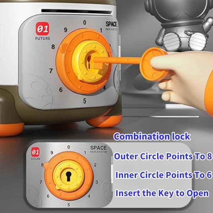 rayihni PIGGY BANKS, ASTRONAUT PIGGY BANKS KIDS FOR SAFE COIN BANK, BOY TOYS LARGE CAPACITY MONEY BOX, FOR HOME DECOR, SHELF DECORATION,DESK DECOR, FOR BIRTHDAY, GIFT FOR TEEN 3-12 YEAR OLD BOYS GIRLS - Image 2